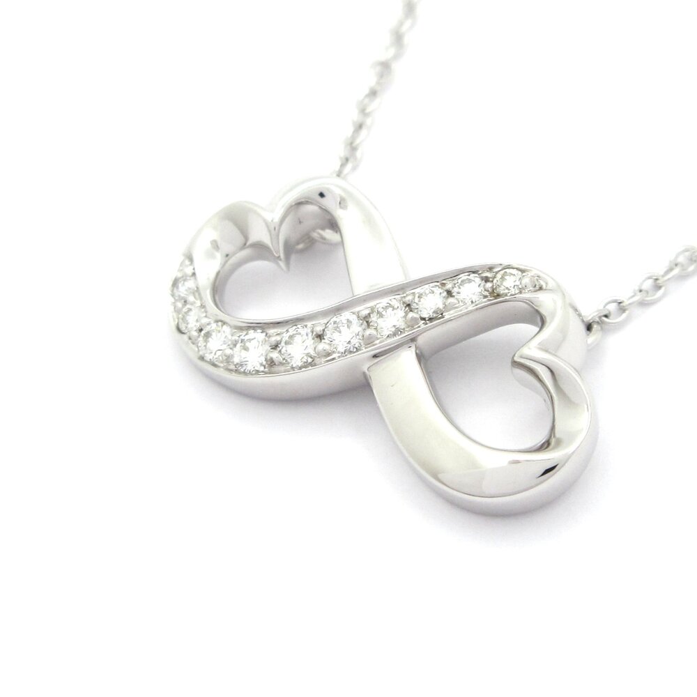 Tiffany & Co. Loving Heart Necklace 18K White Gold Diamond